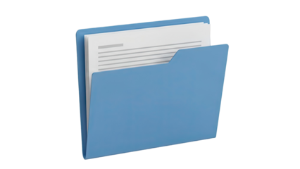 Blue File Folder with Documents