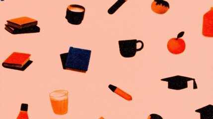 Playful school doodle icons hand-drawn