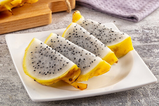 Tropical exotic dragonfruit slice