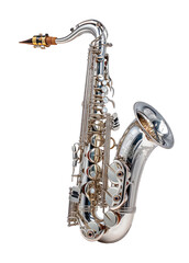 Obraz premium Shiny alto saxophone 3d, transparent background, cutout png