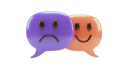 Sad and Happy Emoticon Speech Bubbles