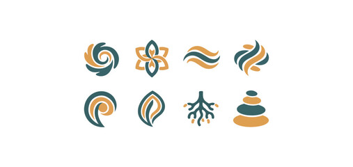 Obraz premium Abstract geometric shapes on black background decorative design elements