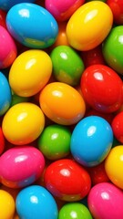 Obraz premium Vibrant colorful glossy candy eggs mobile wallpaper