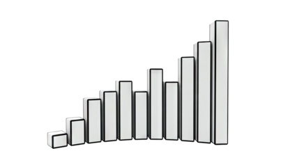 3D Bar Graph Showing Upward Trend