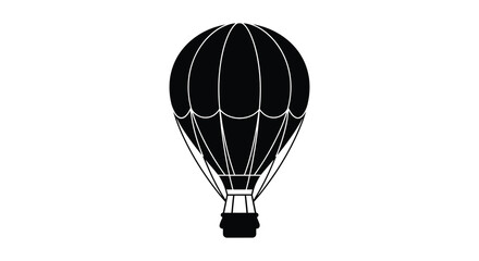 Obraz premium A striking black and white illustration of a hot air balloon a classic travel silhouette