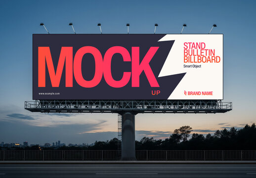 Standing Bulletin Billboard Mockup
