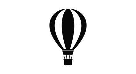 Obraz premium A striking black and white graphic depiction of a hot air balloon a classic silhouette