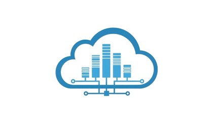 Cloud Computing Data Analytics Bar Chart Icon