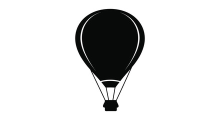 Obraz premium A simple black hot air balloon design against a white background a striking silhouette