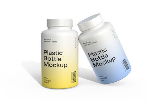 Two Plastic Bottle Mockup