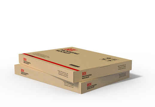 Stack Cardboard Box Packaging Mockup