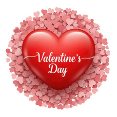 Valentine's day heart illustration isolated on transparent background