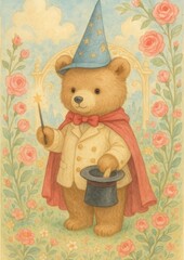 Naklejka premium Charming magical bear illustration