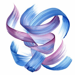 Abstract fluid artistic brushstrokes with a beautiful blend of purple and blue hues creating a dynamic swirling motion