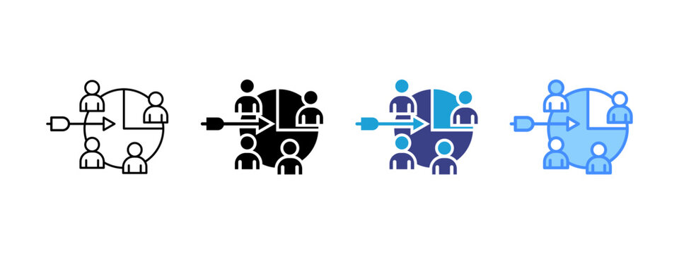Market Segment icon set multiple style collection