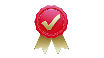 Red and Gold Seal of Approval with Checkmark