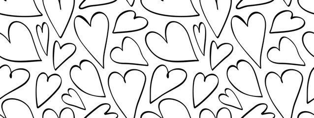 Heart seamless pattern. Valentine's day holiday backdrop texture, romantic wedding. Flat style