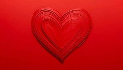 A passionately crafted heart design painted in a vivid shade of red