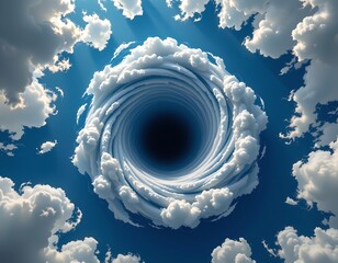 Cosmic Vortex Amid Surreal Cloudscape