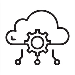 Obraz premium Cloud computing gear icon isolated on white background