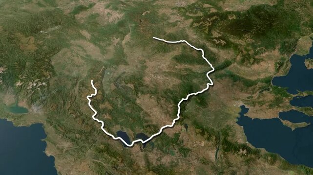 Macedonia Country Map with Flag Animation 1080p