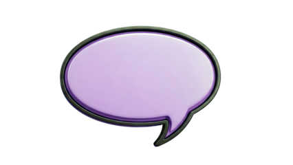 Purple 3D Speech Bubble Icon