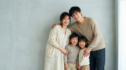 笑顔の家族写真