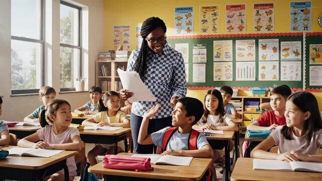 Teacher and students in classroom