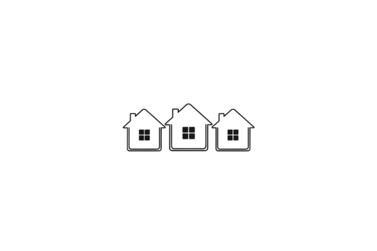 Set of three simple minimalist house outline vector icons isolated on white - Powered by Adobe