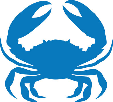 Blue Crab Silhouette for Seafood and Marine Designs