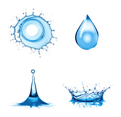 Miniature Water Droplets Hurtle Through Air in Artistic Display, Isolated on Transparent Background