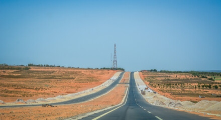 A highway on a sunny day