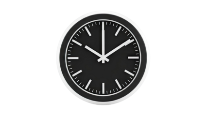 Minimalist Black and White Analog Clock