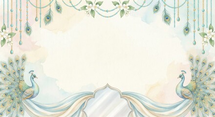 Symmetrical Watercolor Design Featuring Two