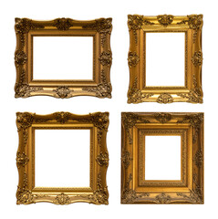 Elegant Vintage Frames for Cherishing Memories from Bygone Eras, Isolated on Transparent Background