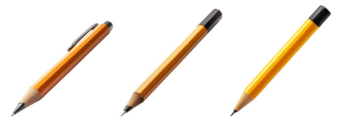 Collection of Colorful Writing Tools on White Background Isolated Transparent Background