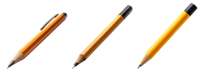 Collection of Colorful Writing Tools on White Background Isolated Transparent Background