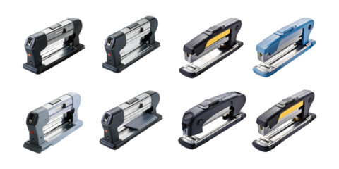 Collection of Staplers on Transparent Background