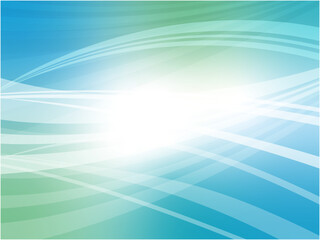 Abstract Blue and Green Background with Radiant Light Lines