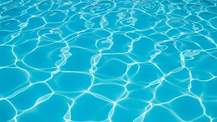 Bright blue swimming pool water with sunlight reflections
