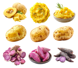 Unpeeled yellow potato isolated on a white background