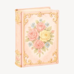 Naklejka premium Vintage floral book cover design.