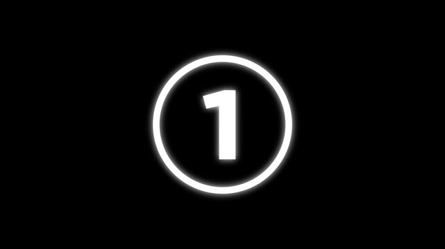 Bold white 321 GO! inside circle on transparent background, symbolizing start, race, and competition action. 4K video
