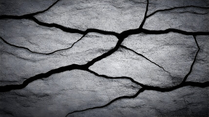 Obraz premium Cracked dry earth with deep fissures and rugged texture