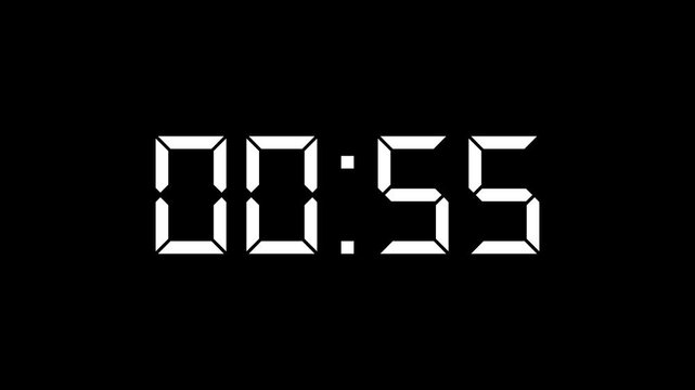 digital clock 1 minute timer countdown. Countdown timer animation