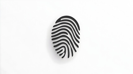 Modern fingerprint icon on white background for identity and security concepts