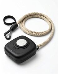 Black square pendant on white background