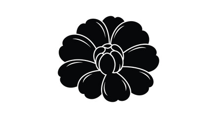 Fototapeta premium A striking black floral design a captivating bloom in a simple elegant silhouette