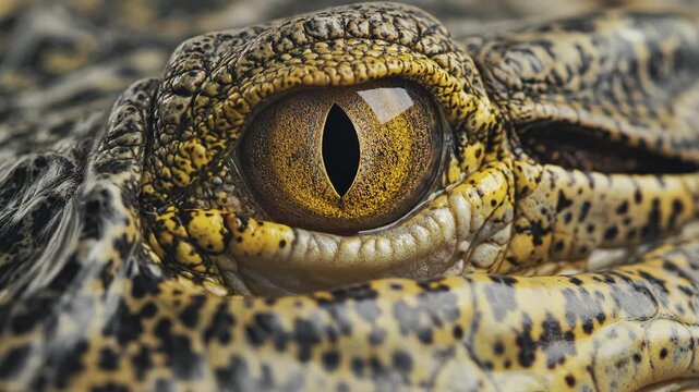 Closeup of a crocodile eye