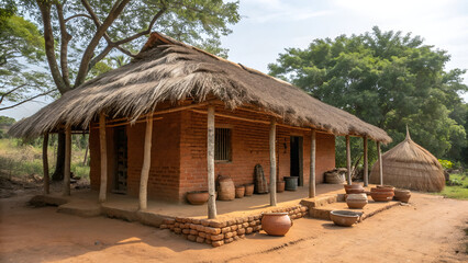 Hut house in Indian village
